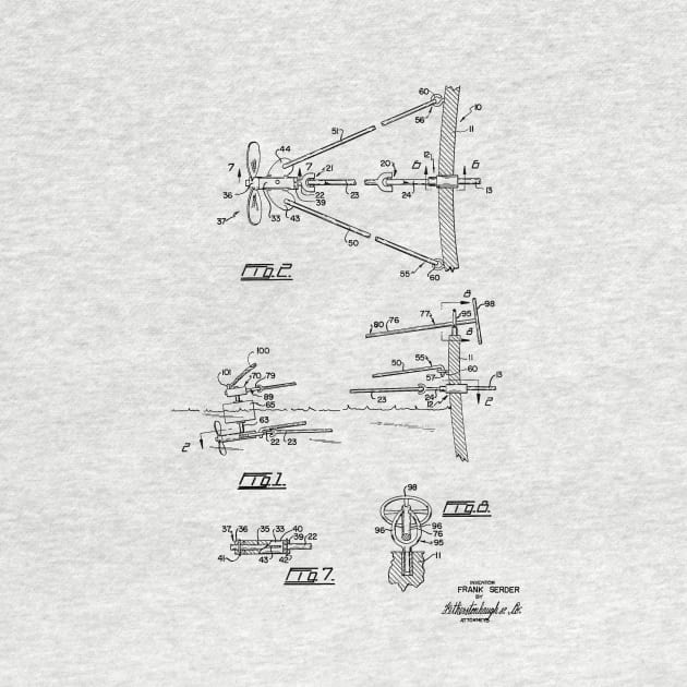 Boat Manoeuvring Vintage Patent Hand Drawing by TheYoungDesigns